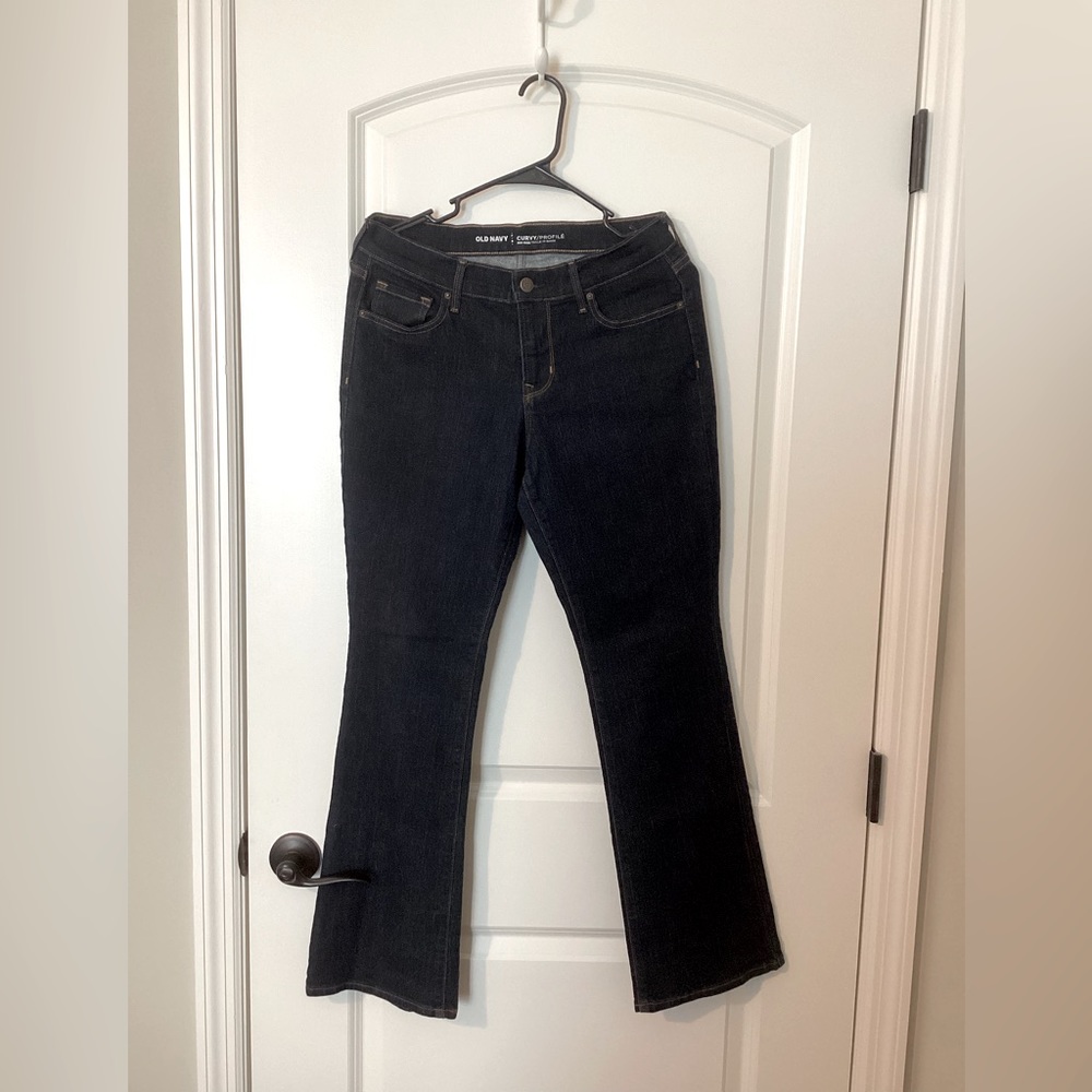 OLD NAVY Curvy Dark Denim Mid Rise Bootcut Jeans 6S